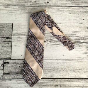 Vintage 60s 70s Necktie Graphic Striped Polyester Wide Disco Mod Retro Tie